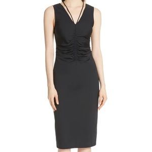 NWT Theory ruched tie midi dress sz S